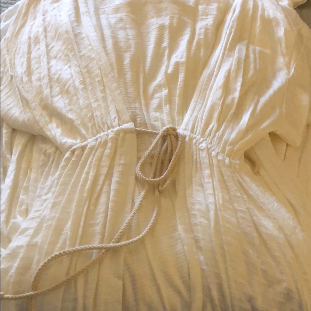 IVORY KNIT HIGH LOW BOHO CARDIGAN COVER UP - Picture 5 of 8